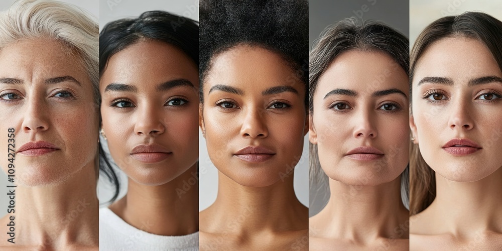 Diverse women showcasing inclusive beauty ideals. Diverse women showcasing inclusive beauty ideals.