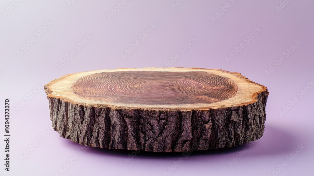 Wooden Slice on Purple. Wooden Slice on Purple.