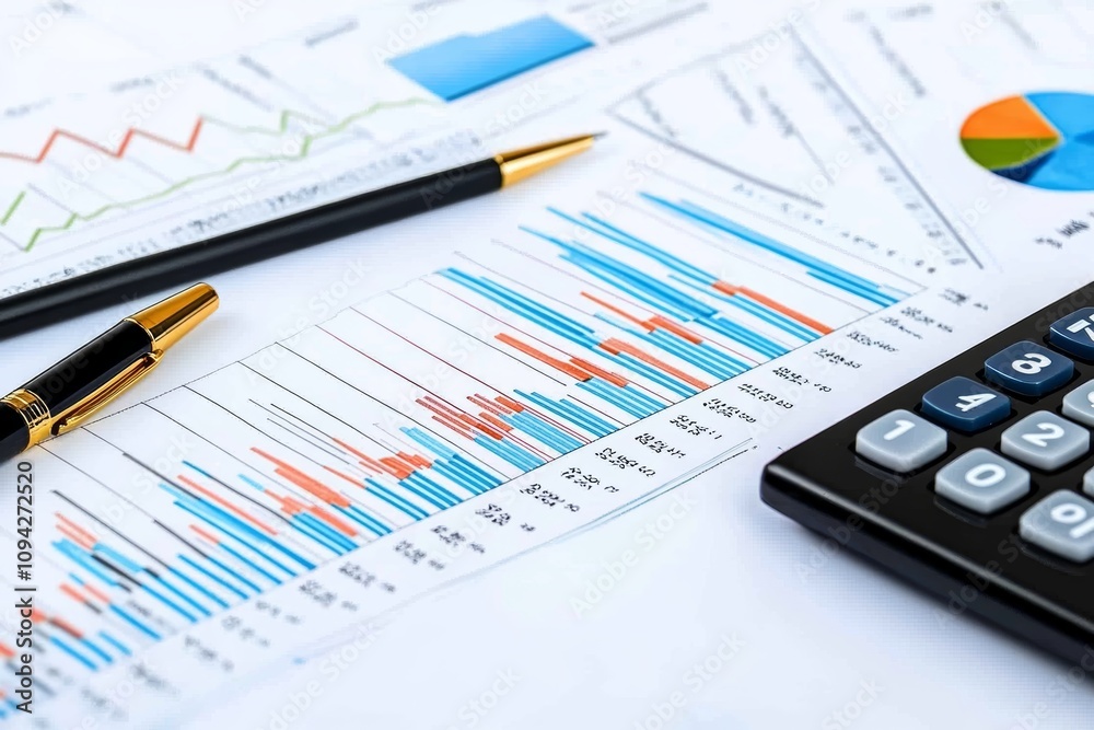 Financial Documents and Analysis Tools on Desk Financial Documents and Analysis Tools on Desk