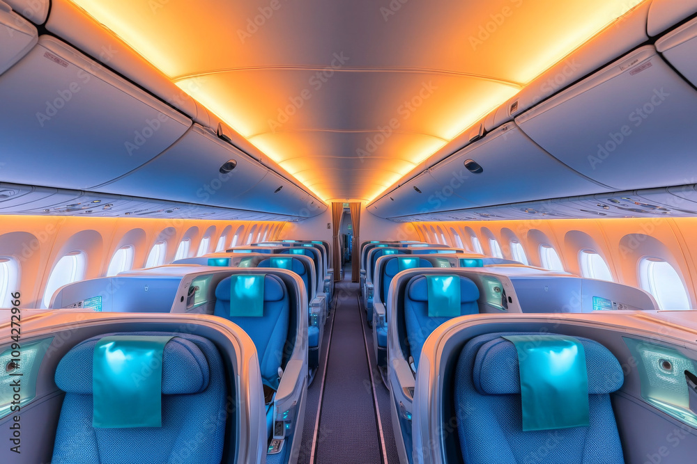 Fototapeta premium Modern Airplane Interior