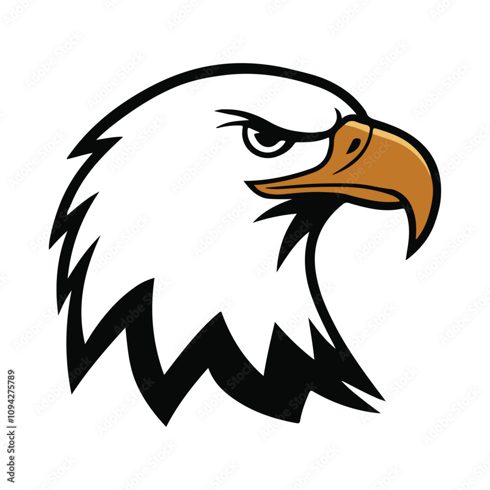Obraz premium Eagle head vector icon on white background.