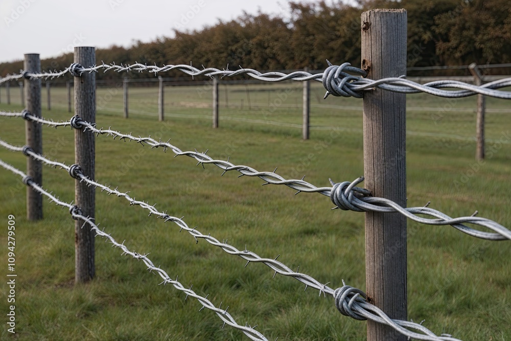 Twisted Barbed Wire Weaving a Narrative in a Storytelling Fence Twisted Barbed Wire Weaving a Narrative in a Storytelling Fence