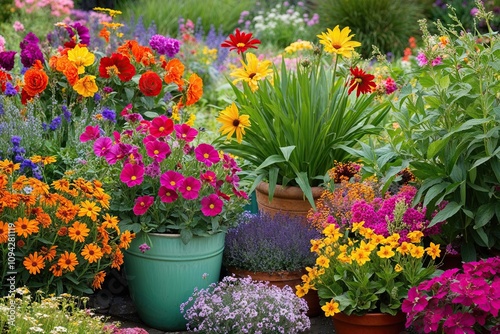 Colorful Flower Garden Design Featuring Vibrant Blooms and Natural Beauty