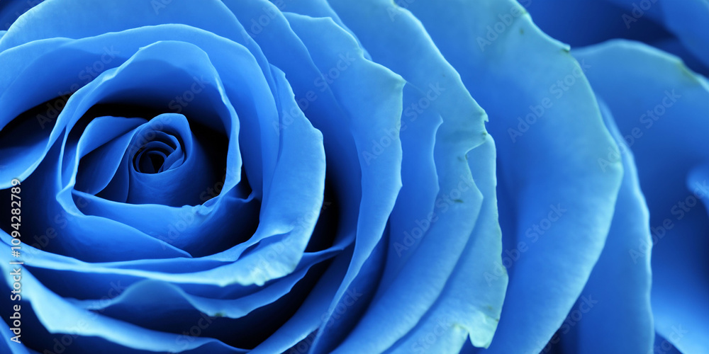 Close-up of vibrant blue rose blooming in soft natural light Close-up of vibrant blue rose blooming in soft natural light