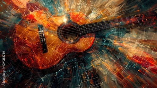 Abstract guitar art. photo