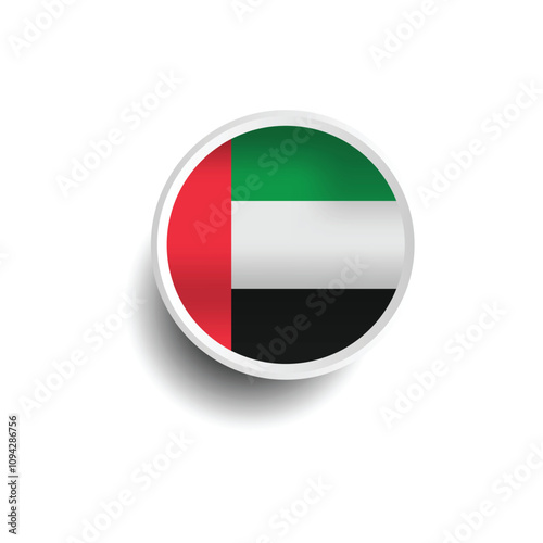 Free Download Circle shape UAE flag design vector - GFXLoad