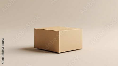 The cardboard box has a modern and clean design. It is designed with a slight angle to emphasize the structure and edges. The box is simple, without any logos or patterns. It can be customized.