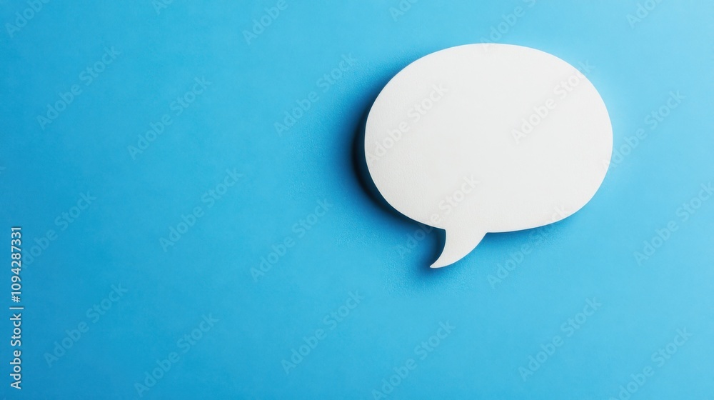 Blank speech bubble on a blue background Blank speech bubble on a blue background