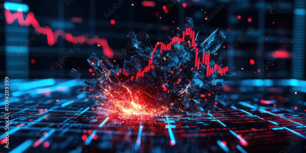 Fototapeta premium Reflecting on Investing Mistakes: Navigating Volatility in a Fragmented Stock Market Landscape