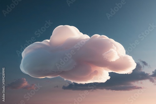 Dreamy Layered 3D Visualizations of Serene Wispy Cloud Silhouettes photo