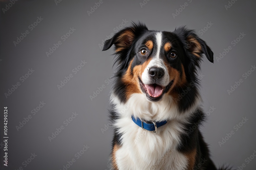Adorable Curious Border Collie Studio Portrait Photography