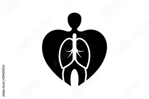 Organ Donor Symbol Silhouette Vector Illustration - Healthcare and Donation Design