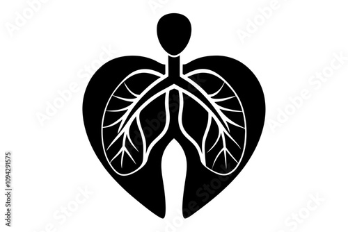 Organ Donor Symbol Silhouette Vector Illustration - Healthcare and Donation Design