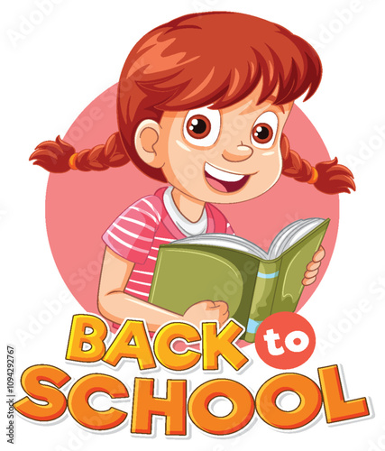 Back to School Girl Reading