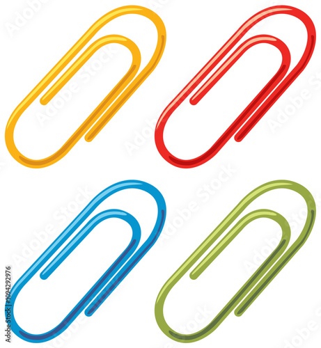 Colorful Paper Clips in Vector Design