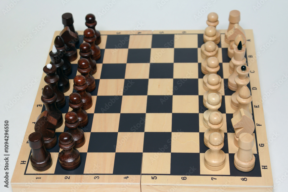 Chessboard. Chess game. Chess pieces - King, Queen, Queen, Rook, Bishop, Knight, Pawn. Board game. Chess piece icons, design, print set Chessboard. Chess game. Chess pieces - King, Queen, Queen, Rook, Bishop, Knight, Pawn. Board game. Chess piece icons, design, print set