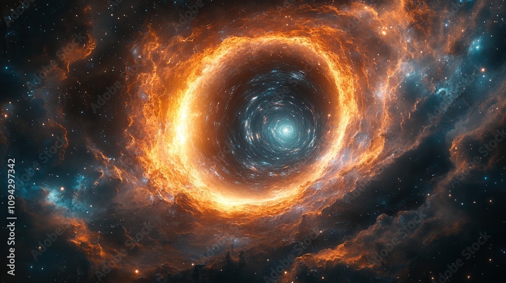 Cosmic Vortex Stunning Celestial Spiral in Fiery Galaxy Cosmic Vortex Stunning Celestial Spiral in Fiery Galaxy