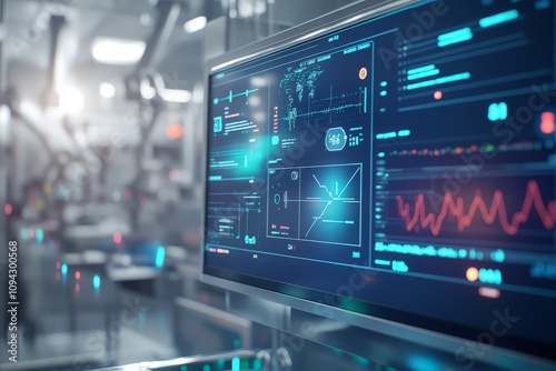 Wallpaper Mural Advanced technology in modern medical laboratory with digital data displays. Torontodigital.ca