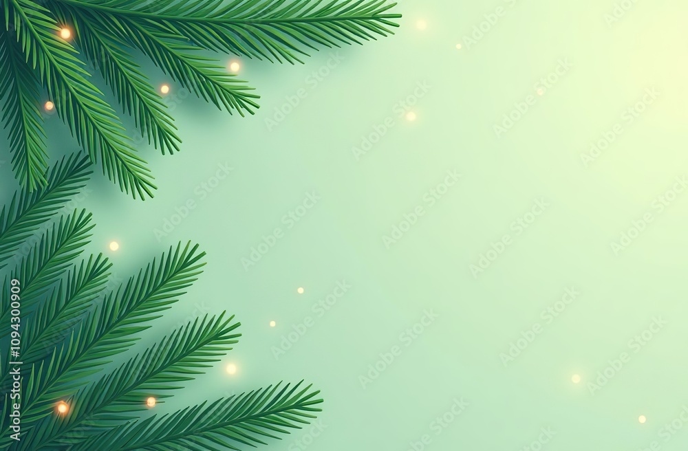 Background of Christmas tree branches. Happy New Year green theme background. 3d rendering Background of Christmas tree branches. Happy New Year green theme background. 3d rendering