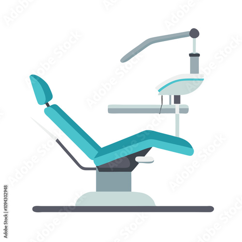 Dental chair icon in flat design for oral health care