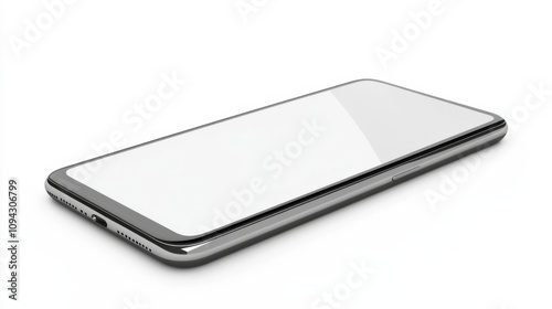 Slim smartphone design with a blank white screen