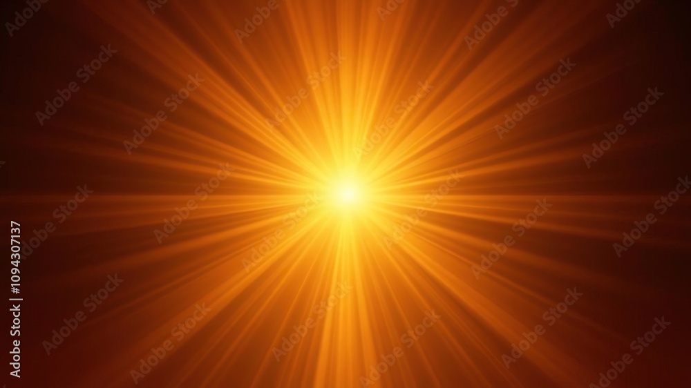Warm abstract background with rays of golden light radiating from the center, glowing rays, gentle glow, illumination