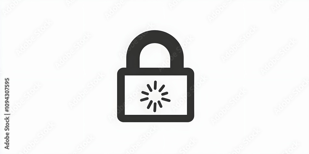 Secure loading animation. Padlock icon with a spinning wheel inside, indicating secure data processing. Secure loading animation. Padlock icon with a spinning wheel inside, indicating secure data processing.