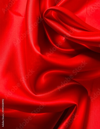 red shiny silk fabric folded texture