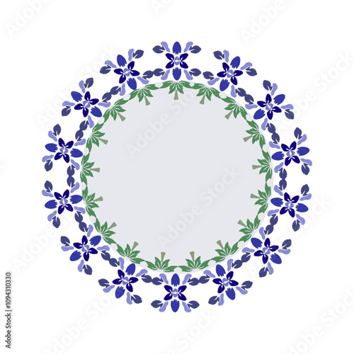 Round wreath ikat luxury design, round ornament floral abstract pattern, classic Victorian traditional style, illustration vintage design, ikat flower pattern. Ideally for all decoration