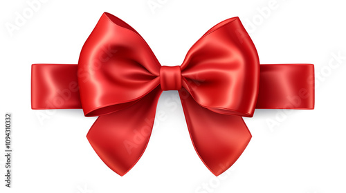  bows with for Christmas and birthday present banner isolated on white background. ribbon with bow