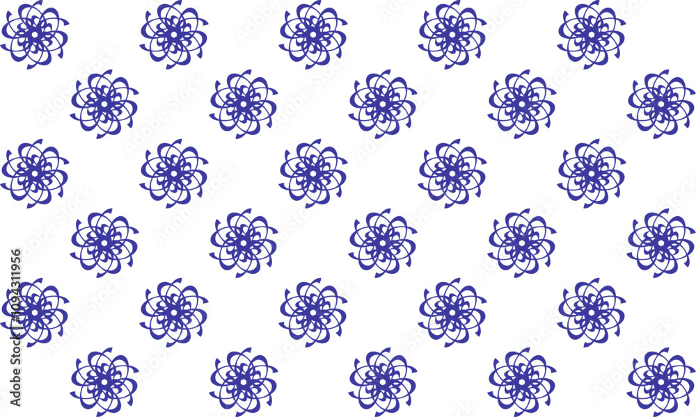 white and blue drawing flower as repeat pattern on blue background, vector, replete pattern image designed for fabric printing, louis vintage, Sakura patter white and blue drawing flower as repeat pattern on blue background, vector, replete pattern image designed for fabric printing, louis vintage, Sakura patter