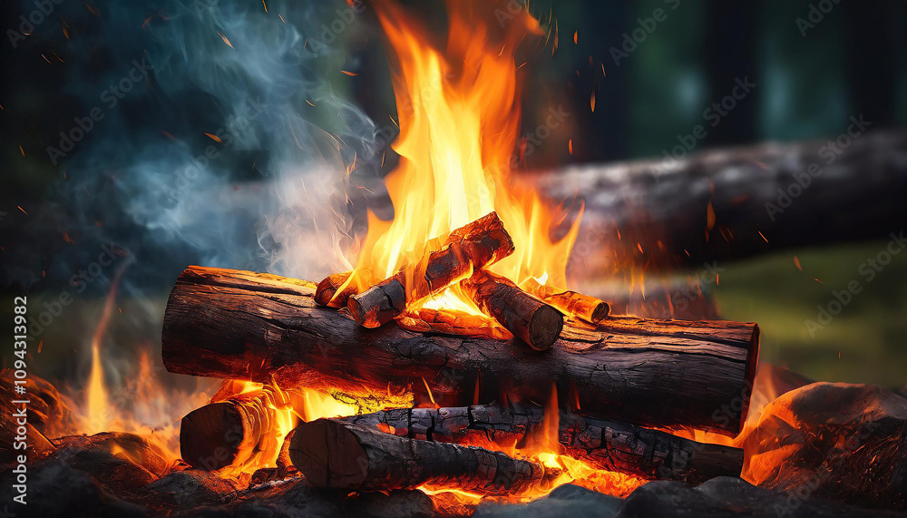 Fototapeta premium fire in the fireplace