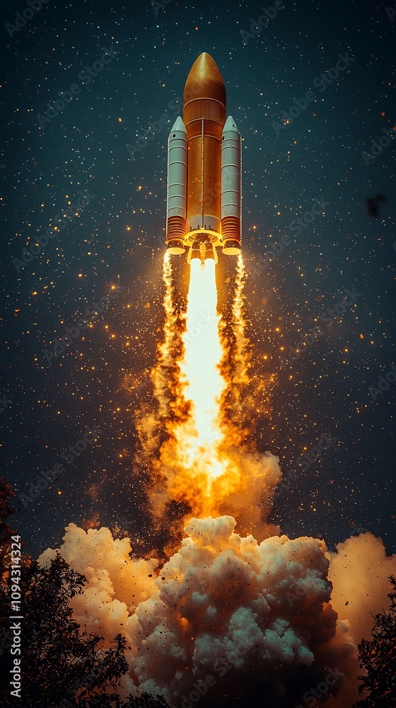 Rocket Launch Symbolizing Startup Growth and Ambition