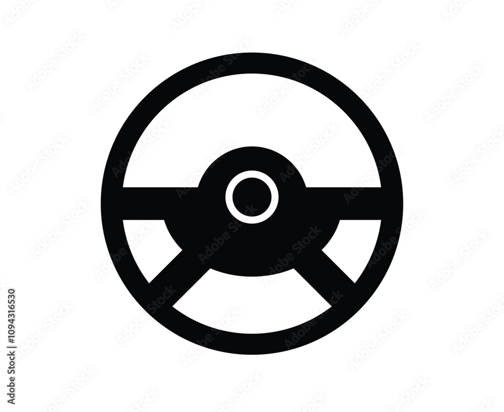 Steering wheel car flat icon isolated on a white background. Vector element Steering wheel car flat icon isolated on a white background. Vector element
