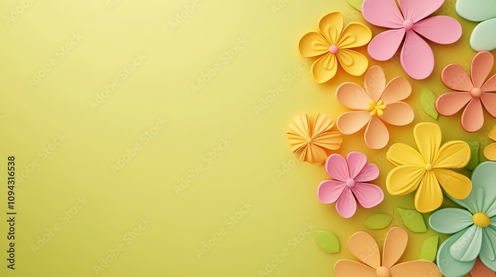 Obraz premium Pastel Flowers Background Spring Floral Design