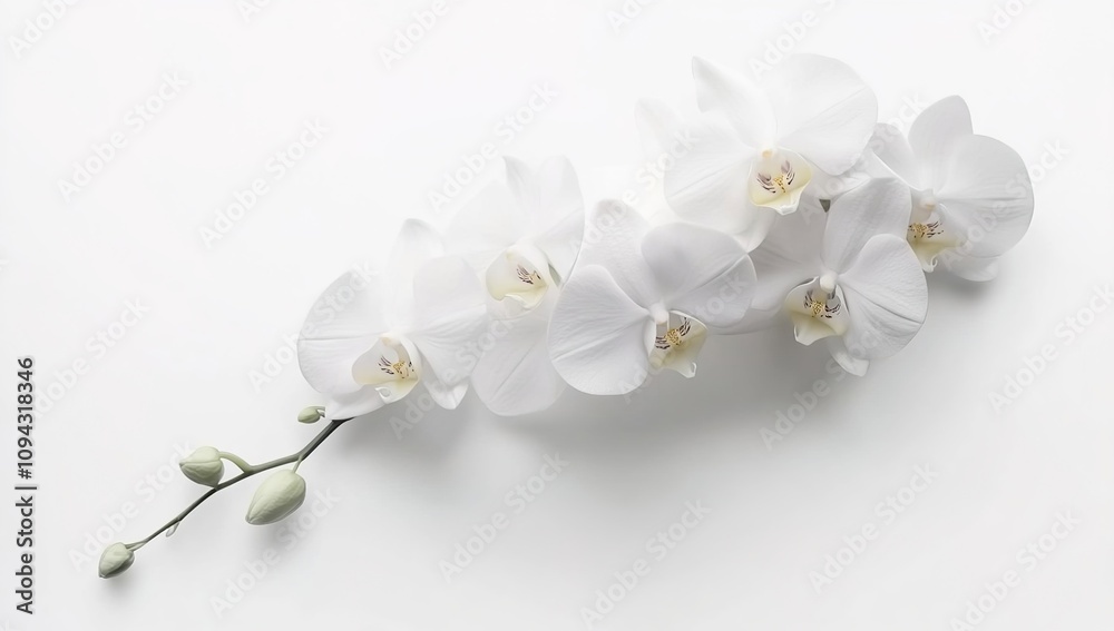 Obraz premium White orchid flowers isolated on a white background