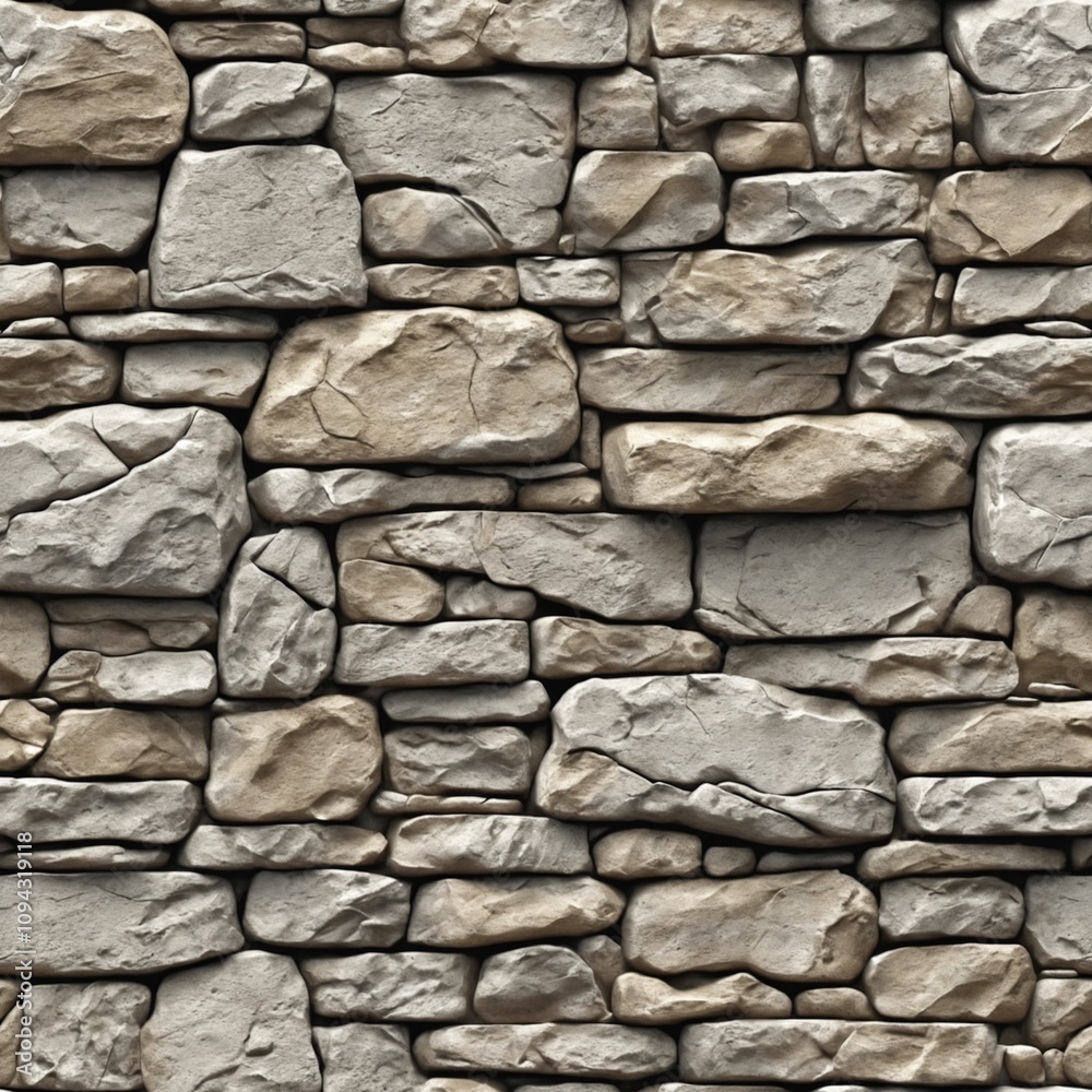 Seamless pattern of a rustic stone wall - Seamless tile Seamless pattern of a rustic stone wall - Seamless tile