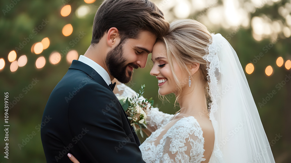 Wedding photos with a clean background for free space for text. For use with advertising banners for weddings or Valentine's Day.