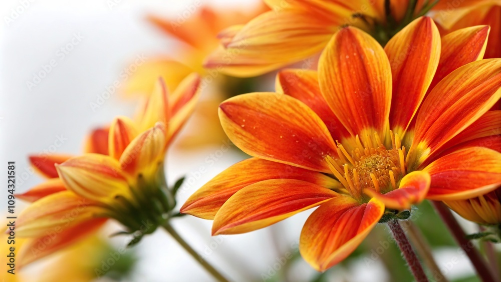 Close-up of vibrant orange and yellow flower petals, still life, nature, macro photography Close-up of vibrant orange and yellow flower petals, still life, nature, macro photography
