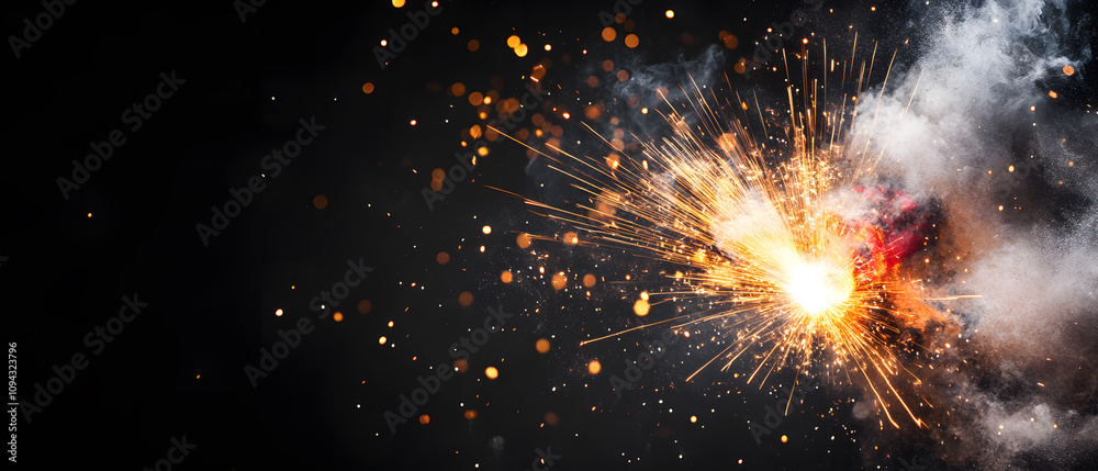 worker while doing a welding with arc welder welding or welding Sparks for background, Backdrop and manufacturing. worker while doing a welding with arc welder welding or welding Sparks for background, Backdrop and manufacturing.