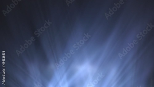 Spot Lights Background Loop. Several bright white stage lights pointing towards the center, of varying sizes. Black and White