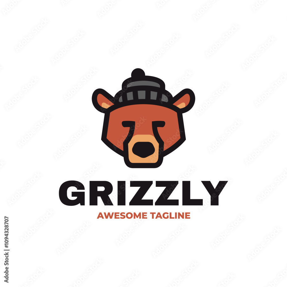 Grizzly Simple Mascot Logo Grizzly Simple Mascot Logo