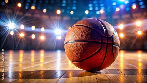 Basketball Court Close-up, Glowing Lights, Food Photography Style