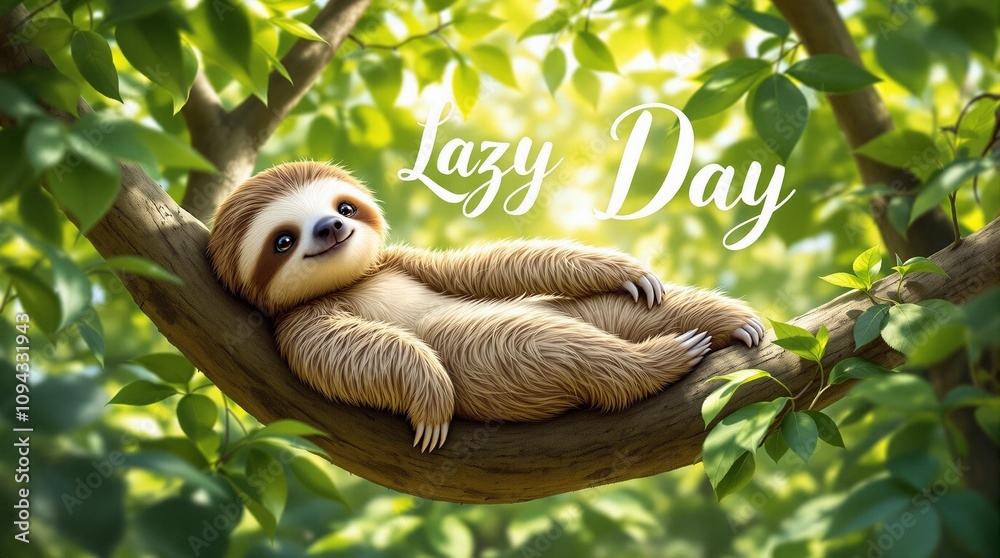 T-shirt print. Cute sloth print design with the text T-shirt print. Cute sloth print design with the text