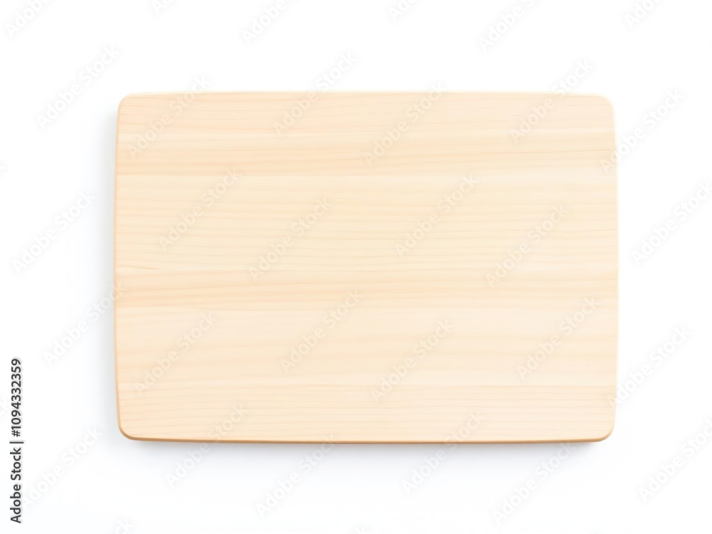 A flat wooden board on a white surface with a hint of warmth, clean lines, wooden board A flat wooden board on a white surface with a hint of warmth, clean lines, wooden board