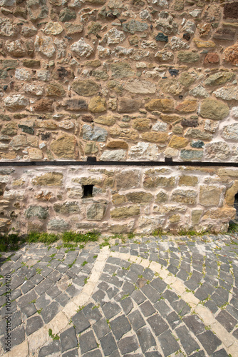 Elazığ Harput historical buildings. Harput stone houses and mansions. Magnificent old stone structures. Elazığ historical places. Türkiye.old stone wall image. 