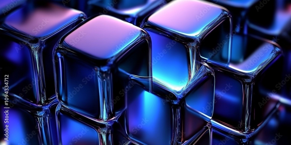 Futuristic Abstract Reflective Glass Blocks on Dark Background 3D Render Futuristic Abstract Reflective Glass Blocks on Dark Background 3D Render