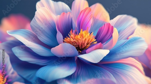 A gorgeous 3D flower with vibrant hues and layered petals, creating depth and visual appeal