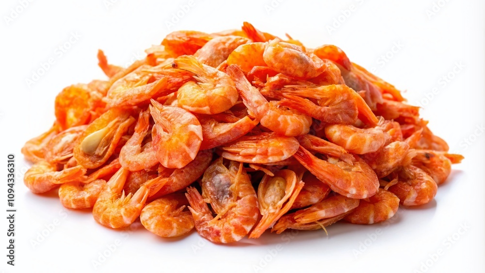 Dried Shrimp, Natural Seafood, Documentary Photography, Orange Red, Isolated Dried Shrimp, Natural Seafood, Documentary Photography, Orange Red, Isolated
