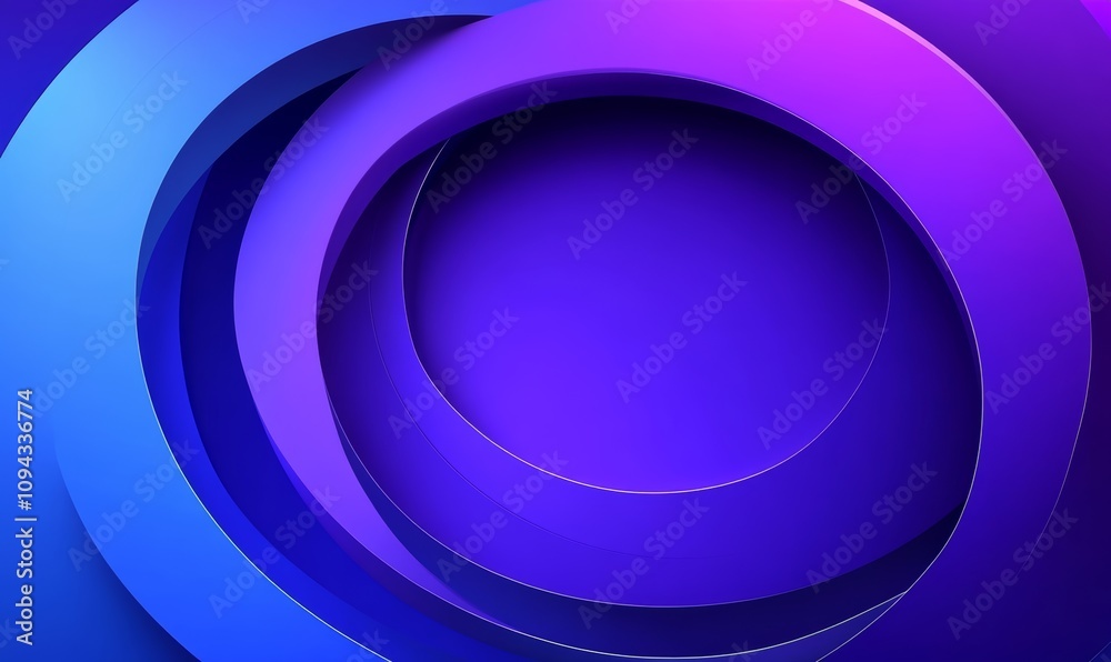 Abstract Digital Art Overlapping Circles 3D Effect Purple Blue Gradient Abstract Digital Art Overlapping Circles 3D Effect Purple Blue Gradient
